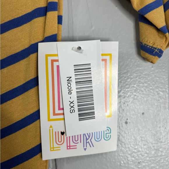 XXS Striped Yellow/Mustard and Blue Women's Dress‎ - Picture 3 of 4